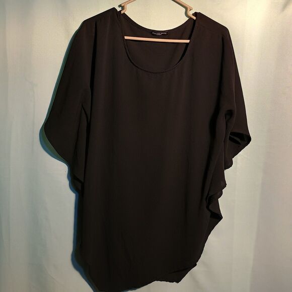 New Direction Woman Black Kaftan Blouse – Plus Size Flowing Tunic Top - Picture 1 of 4